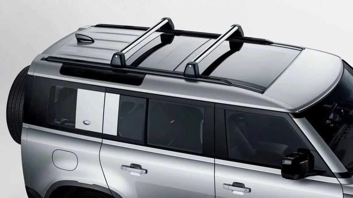 Roof rack on a Land Rover Discovery SUV for cargo and adventure travel.