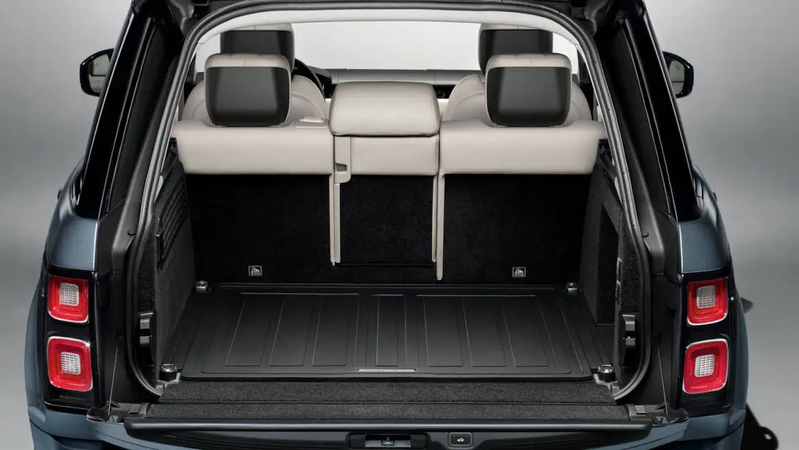 High-resolution image of the spacious cargo area inside a Land Rover SUV at Coventry North Land Rover dealership. Perfect for SUV enthusiasts.